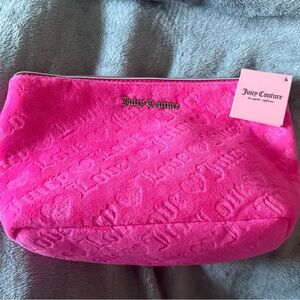 Juicy Couture Hot Pink Embossed Cosmetic Bag - silver hardware - NWT!
